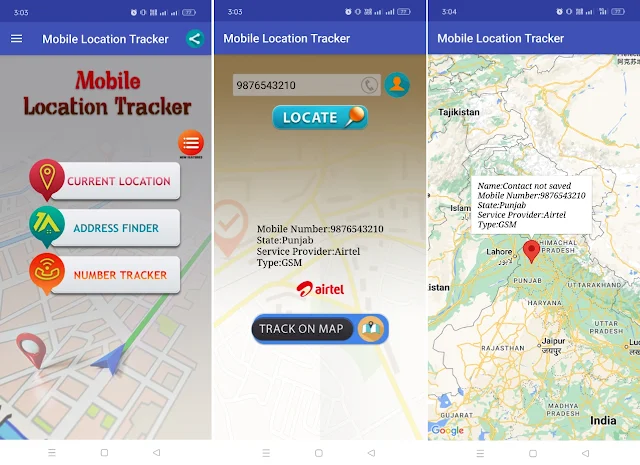 Live mobile number location Tracker